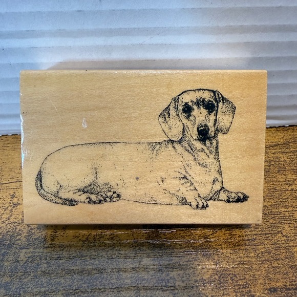 VTG Stamp Gallery Wood Rubber Stamp Dachshund Weenie Dog Arts & Crafts Scrapbook - Picture 1 of 6